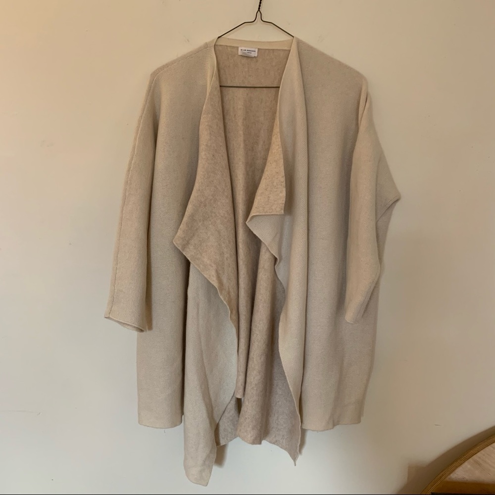 Club Monaco cream cashmere wrap sweater